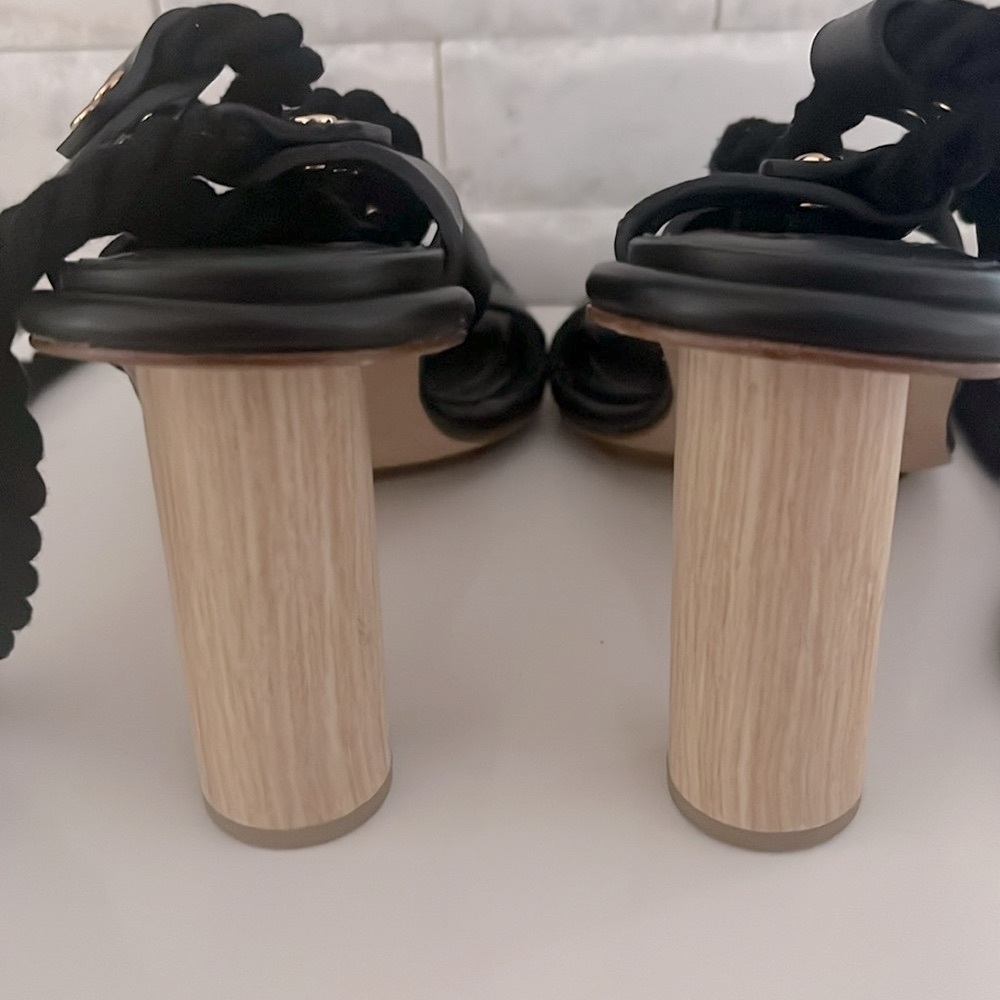NEW Ulla Johnson Elvie Rope High Strappy Heel Sandal in Noir Size 38 US 7.5 - Picture 9 of 15
